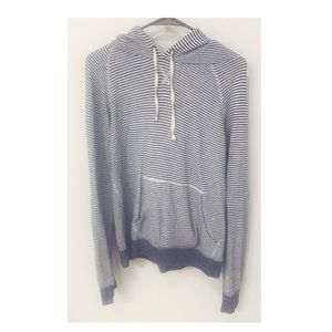 Grey and white stripe hoodie